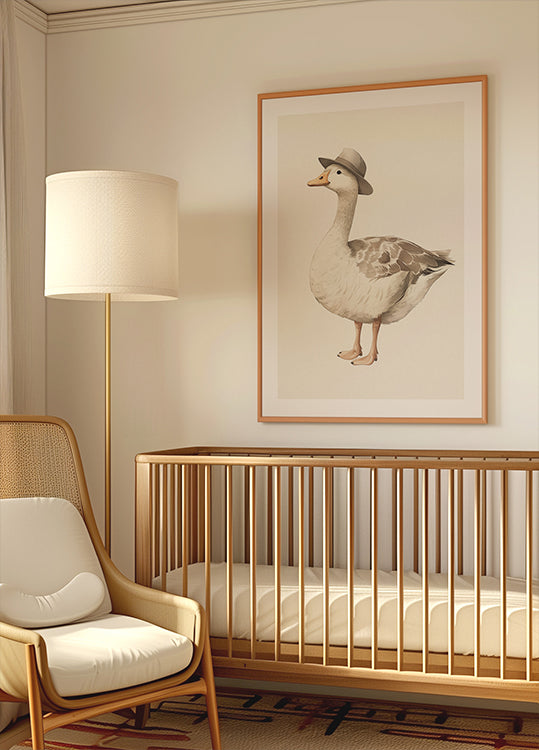 Gentleman Goose, Fedora-Hut, wunderlicher Vogel Poster 
