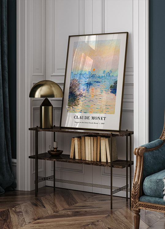 Sonnenuntergang an der Seine, Poster von Claude Monet Poster