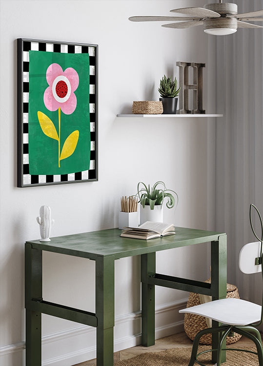 Pink Flower with Yellow Leaves (NEW) - Posterbox