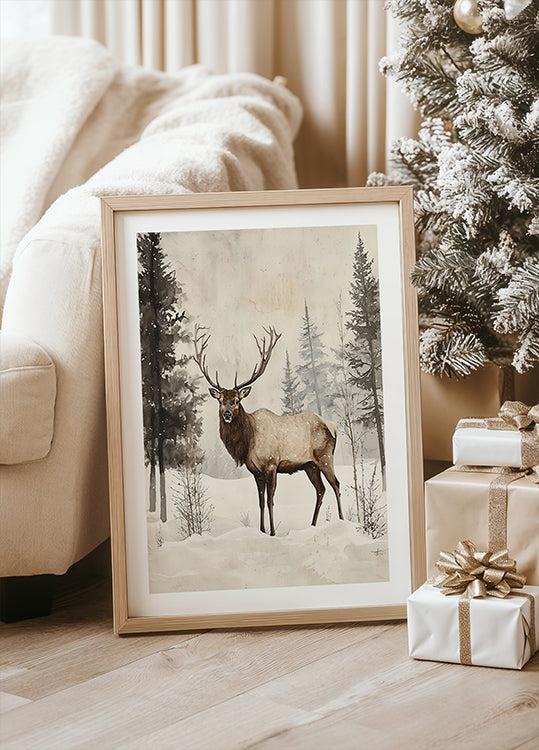 Elk Winter Nostalgia Plakat
