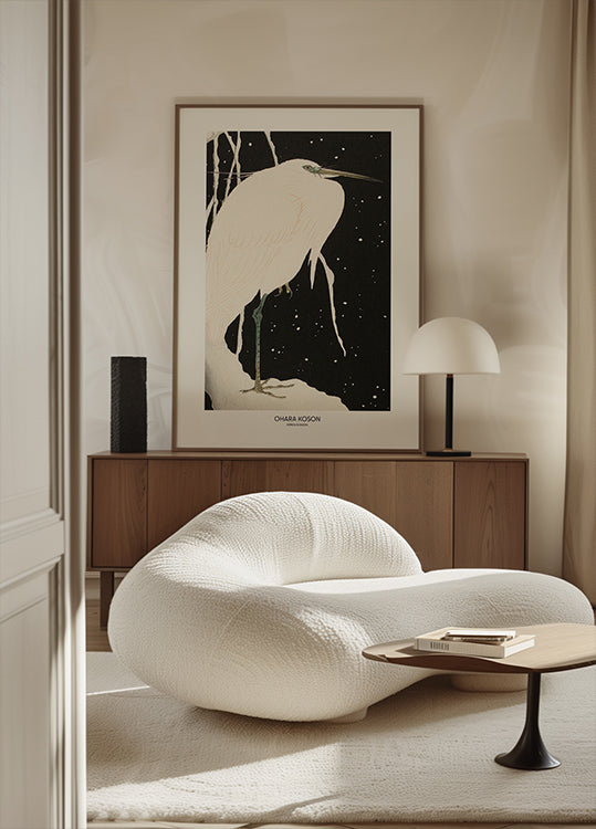 Reiher im Schnee-Poster