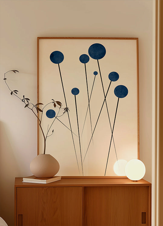 Poster mit wilden Blaubeeren