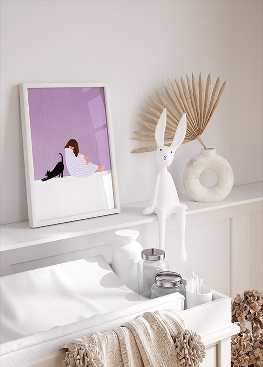 Mädchen- und Katzenplakat