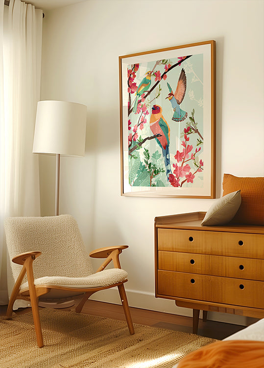 Vögel des Sommerplakats