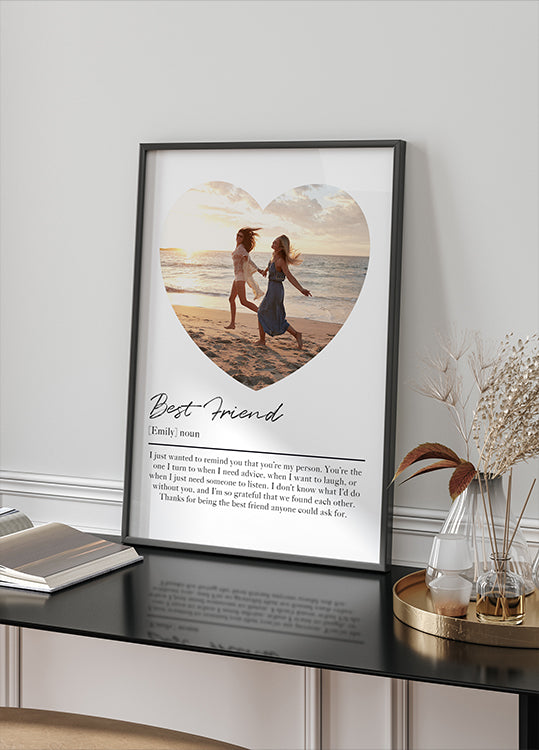 Bester Freund, personalisiertes Foto- und Nachrichtenposter