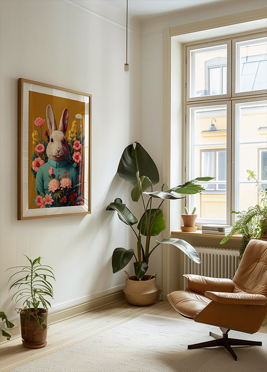 Hase in voller Blüte Poster