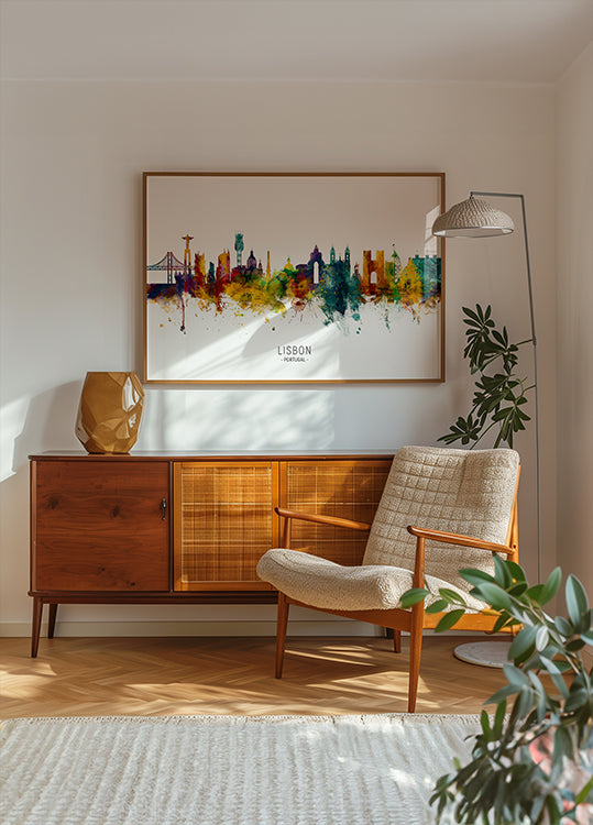 Lisbon Portugal Skyline Plakat