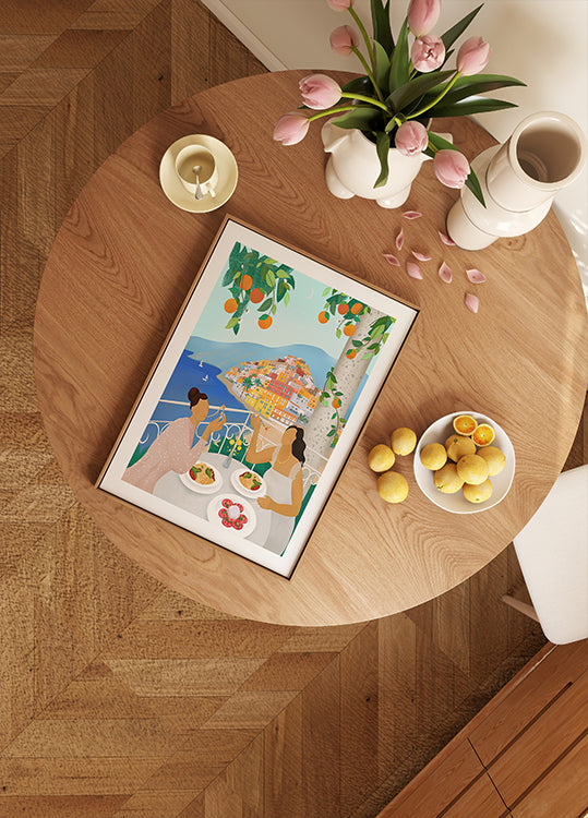 Mädchen in Positano Poster