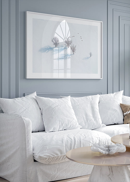 Bäume und Vögel Poster