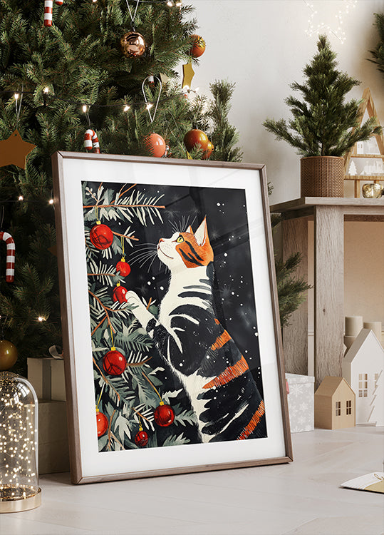 Cats Love the Christmas Tree Plakat - Posterbox