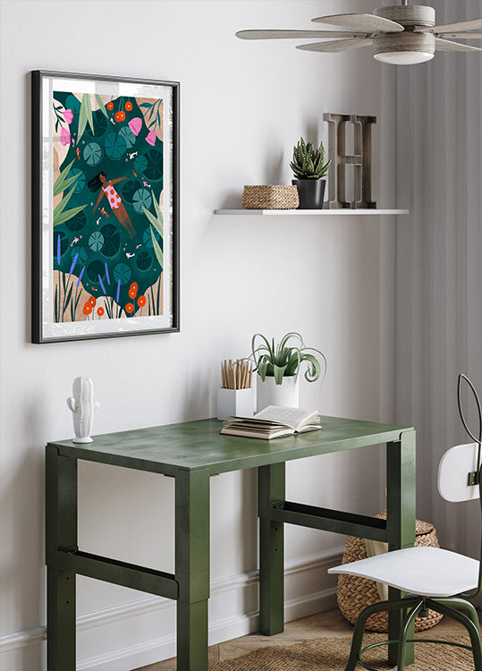 Wildes Schwimmplakat