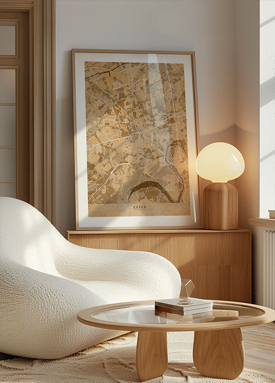 Sepia-Vintage-Karte der Dresdner Innenstadt (NEU)