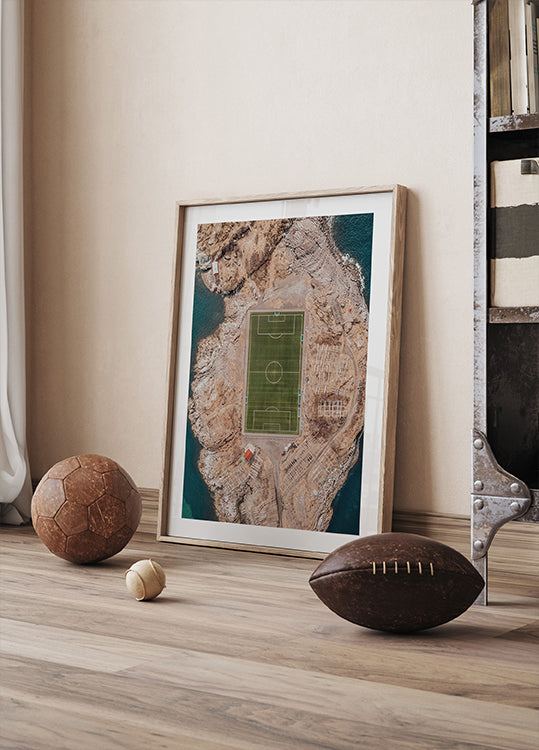 Poster Fußballplatz in Norwegen