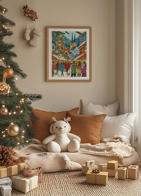 Weihnachtsmarkt im Dorfplakat