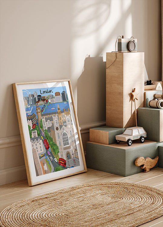 London City mit Blick auf die Themse und Big Ben von der Künstlerin Carla Daly Poster