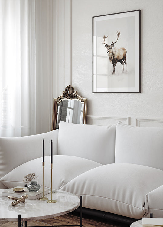 Rentier im Schnee-Poster