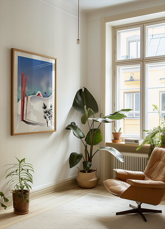 Ski-Landschaftsplakat