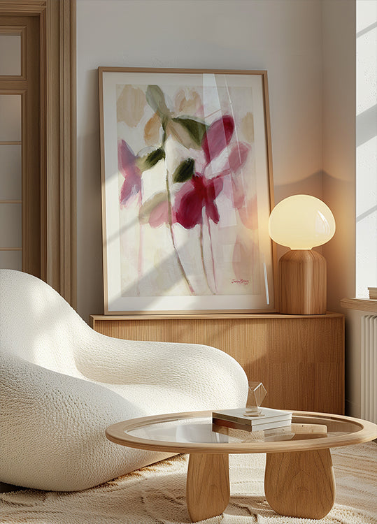 Botanisches Poster in Violett und Gold