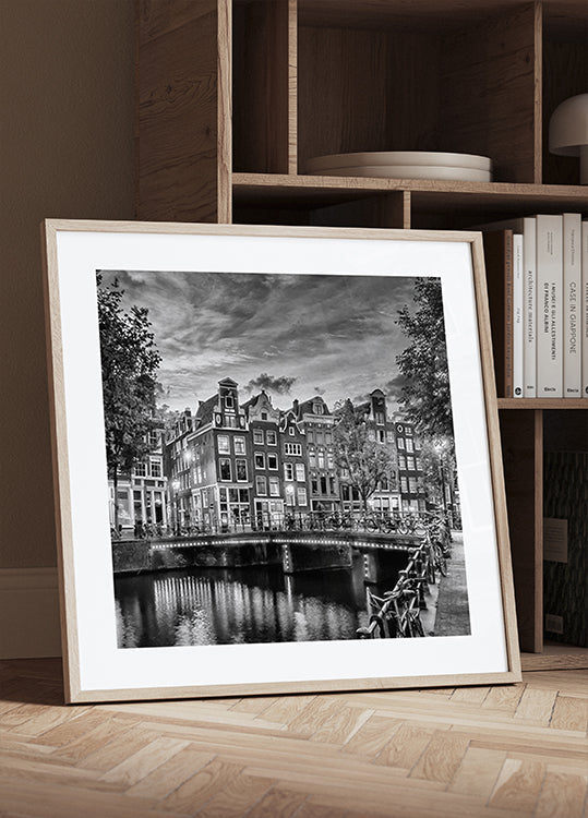 AMSTERDAM Idyllic impression from Singel - Monochrome Plakat - Posterbox