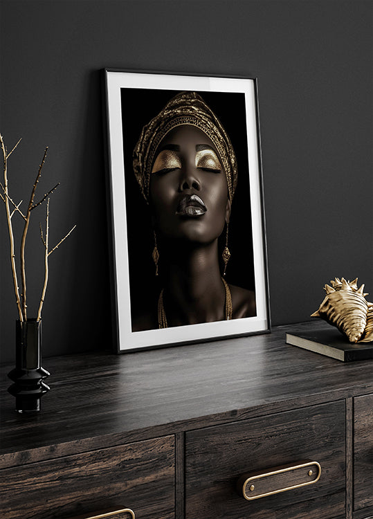 Poster Afrikanische goldene Schönheit 
