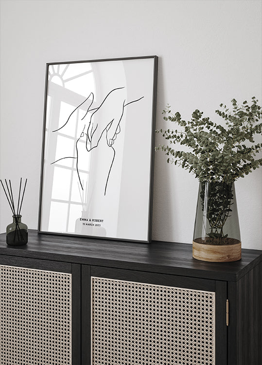 Zusammen - Personalisiertes Line Art Poster