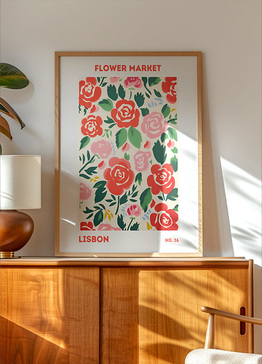 Blumenmarkt Lissabon Poster