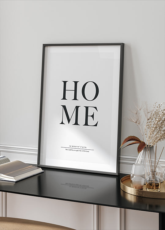 Unser Zuhause, personalisierte Koordinaten Poster