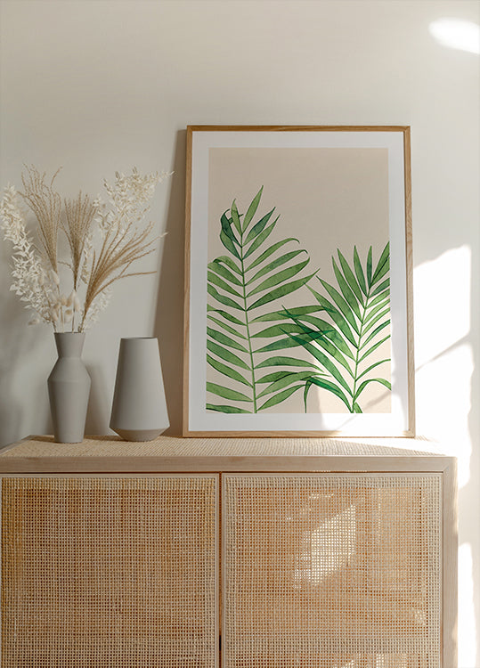 Aquarell-Palmblatt Poster 