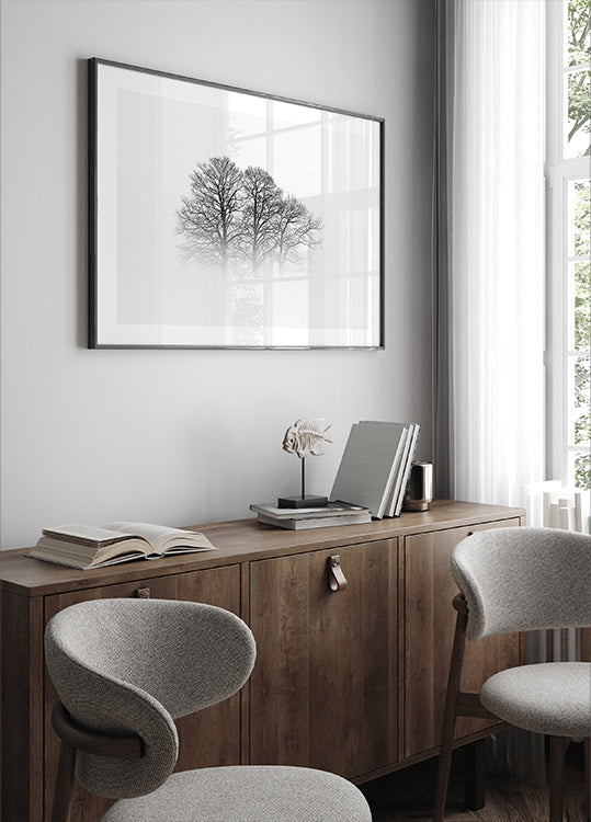 Poster „Ein dunstiger Schatten des Winters“.