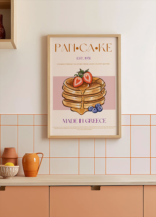 Poster mit flauschigen griechischen Pfannkuchen