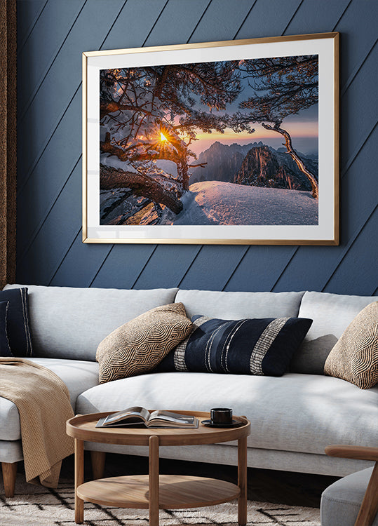 Yellow Mountain and Strange Pine after Snow Plakat - Posterbox