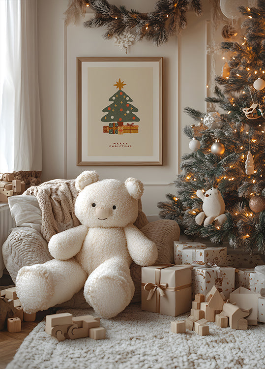 Christmas tree with gifts Plakat - Posterbox