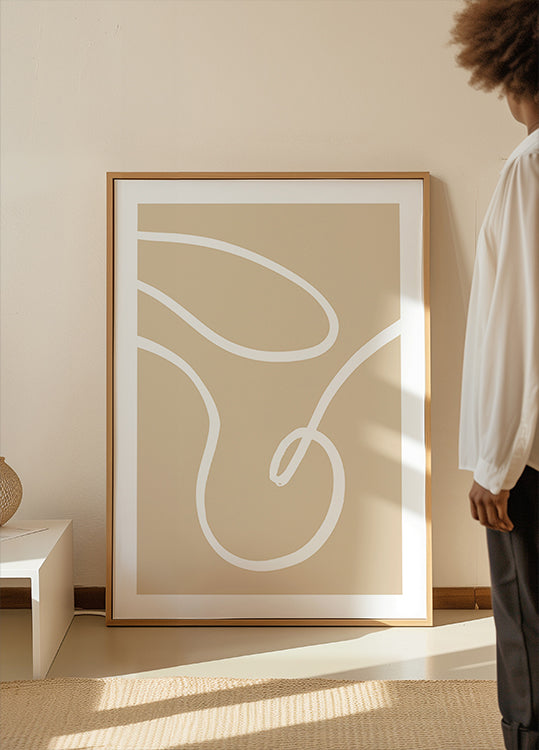 Beige Lines 02 Plakat - Posterbox