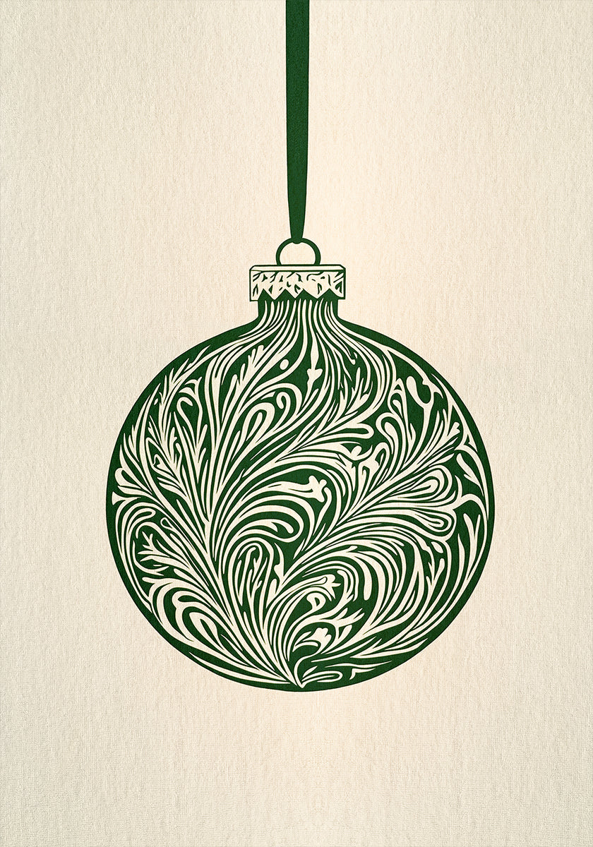 Olive Green Christmas Bauble Plakat - Posterbox
