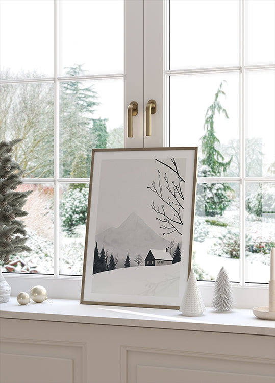 Winter Landscape House Snow Plakat - Posterbox