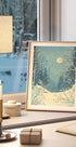 Red Bird in Snowy Forest Plakat - Posterbox
