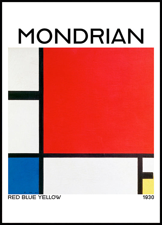 Composition with Red, Blue, and Yellow 1930 Plakat - Posterbox