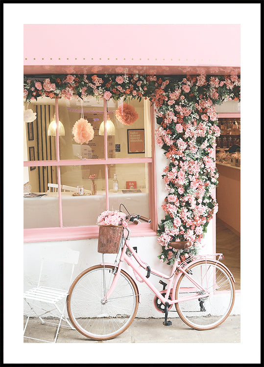 A Pink Bicycle in Bloom Plakat - Posterbox