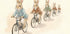 Bunny Friends on Bicycles Plakat - Posterbox