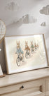 Bunny Friends on Bicycles Plakat - Posterbox