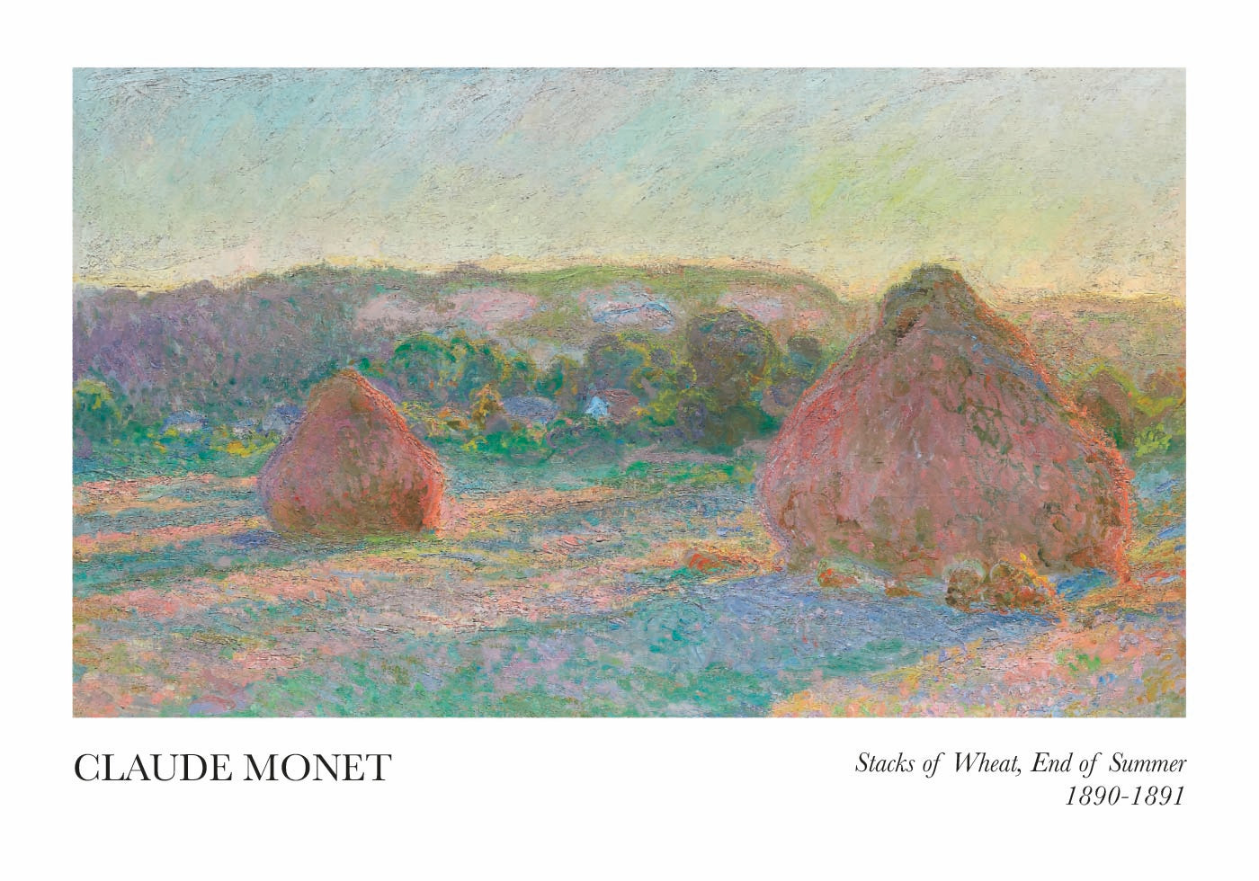 Claude Monet - Stacks of Wheat, End of Summer Plakat - Posterbox.dk