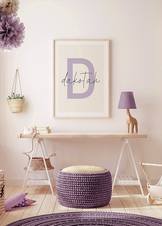 Custom Initial Name Plakat - Posterbox.dk