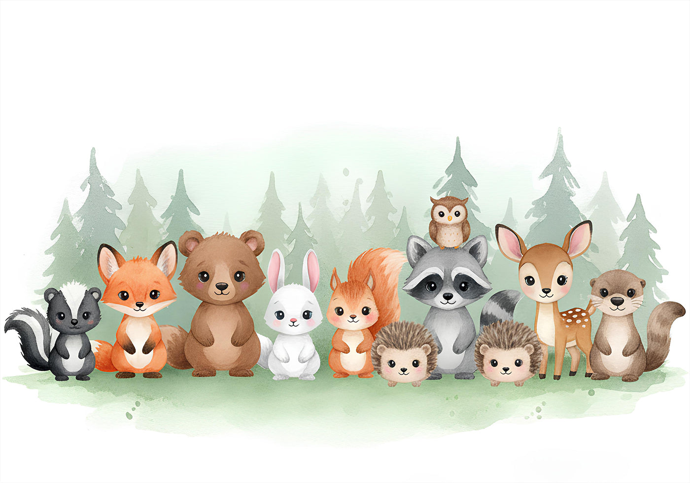 Cute forest animals Plakat - Posterbox
