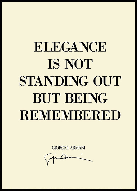 Elegance Quote Plakat - Posterbox.dk