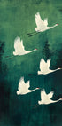 Elegant Flying Cranes Plakat - Posterbox.dk
