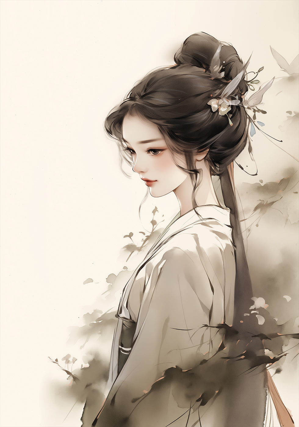 Elegant Ink Woman Plakat - Posterbox.dk