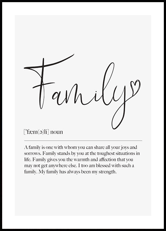 Family Definition Plakat - Posterbox.dk