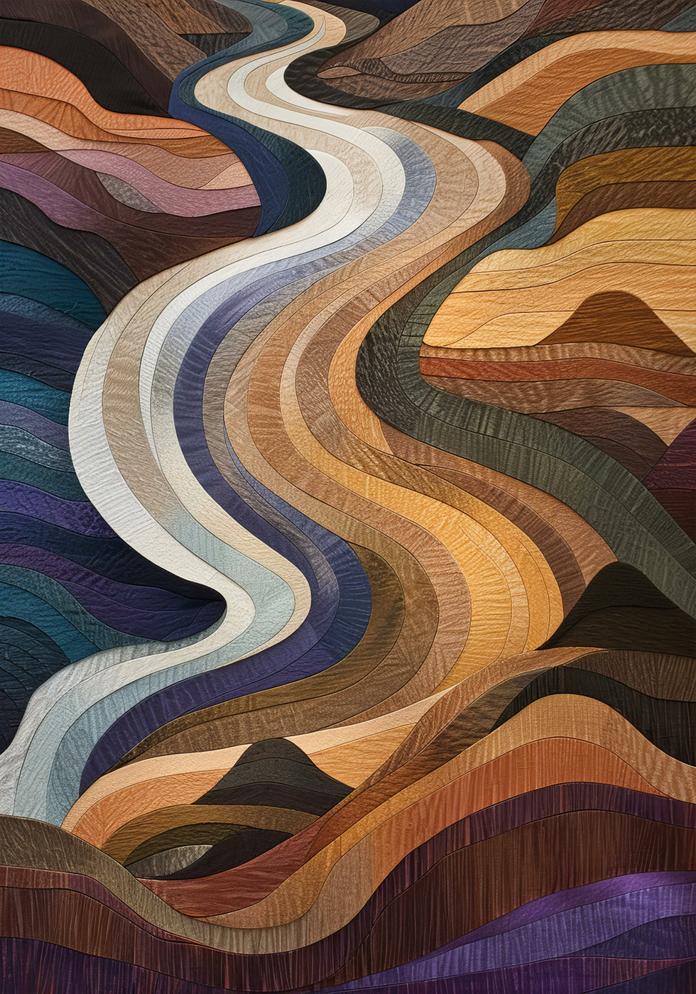 Flowing Abstract Fabric Design Plakat - Posterbox.dk