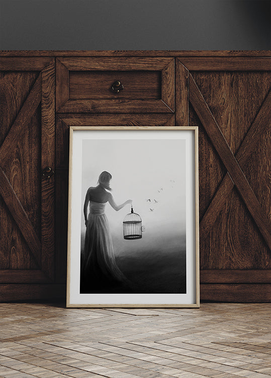 Freedom in Black and White Plakat - Posterbox.dk