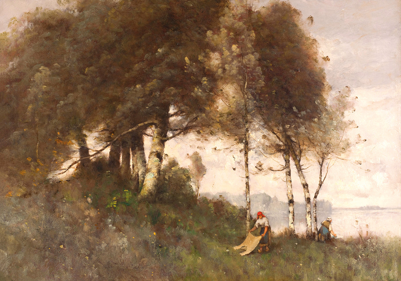 Landscape with Washerwomen by Paul-Désiré Trouillebert Plakat - Posterbox.dk
